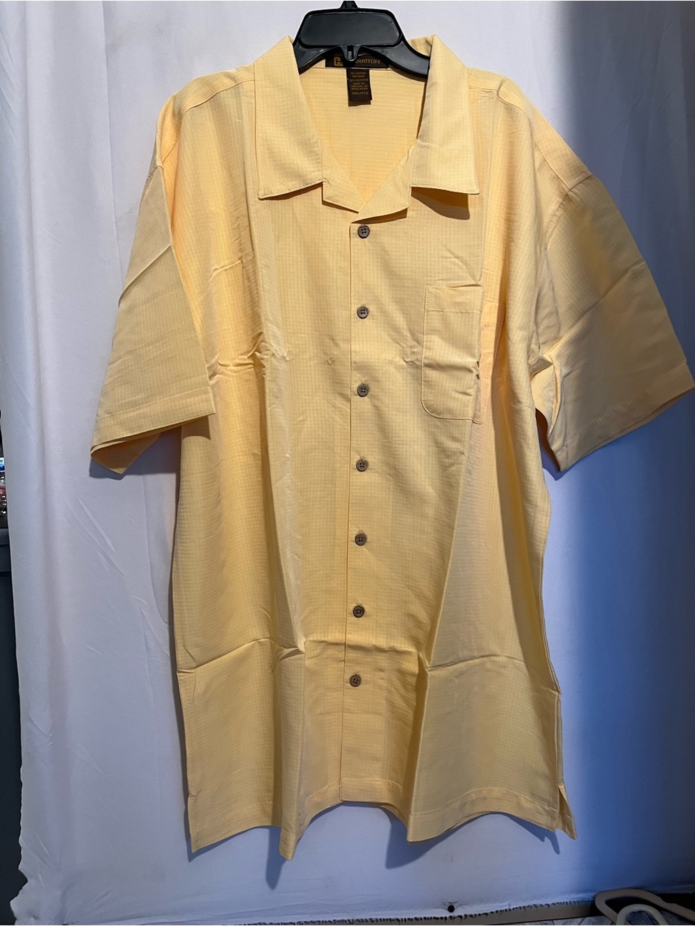 Men's Casual Short-Sleeve Button-Down Shirt - Light Yellow